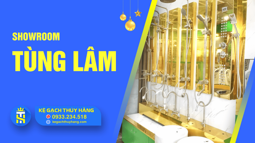 Kệ Gạch Thuý Hằng đồng hành cùng Showroom Tùng Lâm trong việc tạo không gian trưng bày