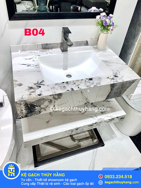 Mẫu bàn đá cao cấp fullbody tràn viền 2 tầng_B04